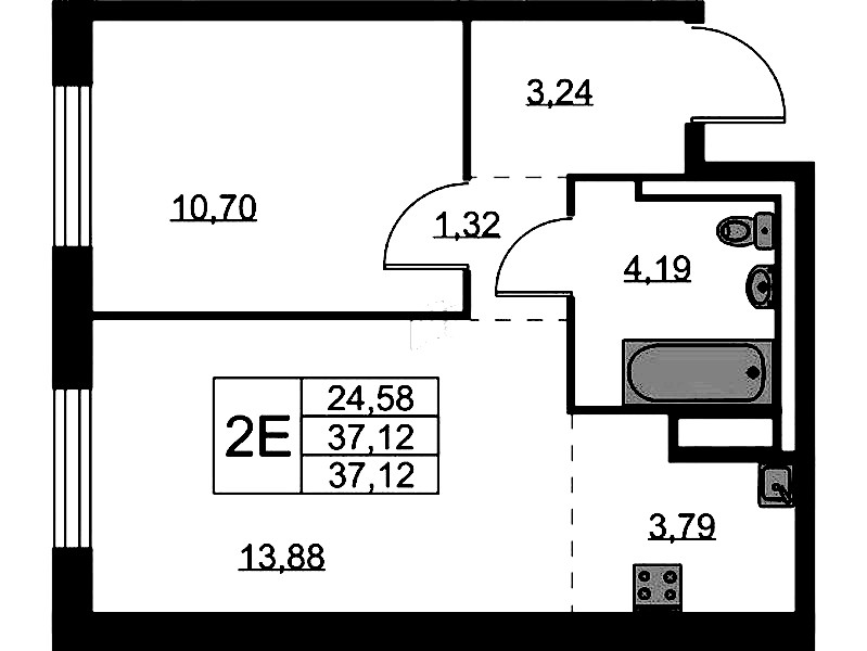 1-комнатная квартира 37.12 м², 9/9 эт., ЖК «Квартал Лаголово»